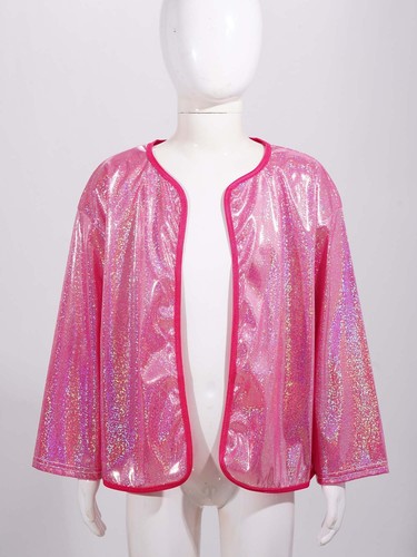 Kids Girls Shrug Long Sleeve Outerwear Sparkle Cardigan Glittery Costume Dance - Picture 73 of 91