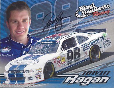 SIGNED 2014 DAVID RAGAN ''CARROLL SHELBY ENGINE CO'' #98 NASCAR NWIDE POSTCARD