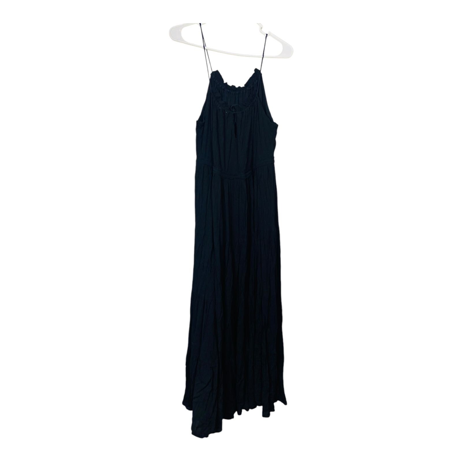 Women's Black Tiered Spaghetti Strap Maxi Dress Size Small