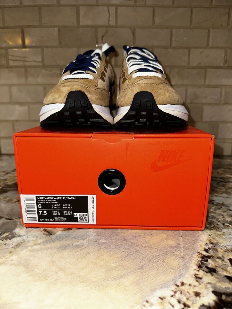Nike x Sacai Vaporwaffle Sesame Blue Void DD1875-200 Size 6 Nike x Sacai Vaporwaffle Sesame Blue Void DD1875-200 Size 6