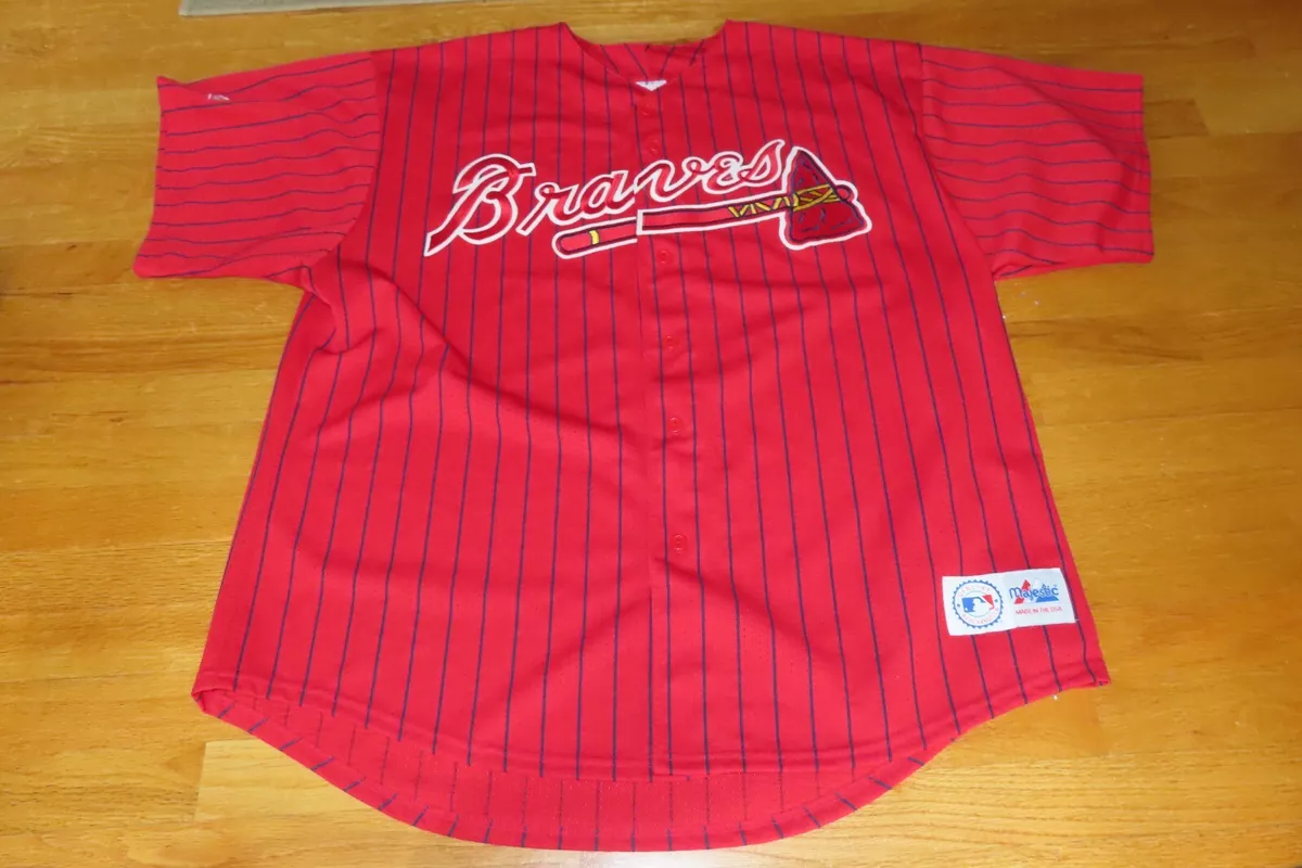 Vintage Majestic Label - ATLANTA BRAVES Button-Down (Size 2XL