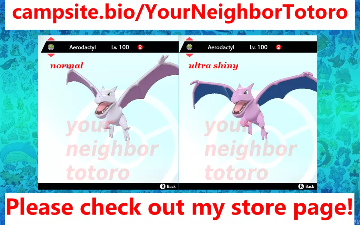 Ultra Shiny 6IV AERODACTYL // Pokemon Sword and Shield // 