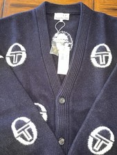 Sergio Tacchini BRAND NEW Cucire Cardigan Maritime Blue SIZE XL 100 Merino Wool