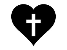 Heart Cross Vinyl Decal for Cars Faith Jesus Christ Love Christianity