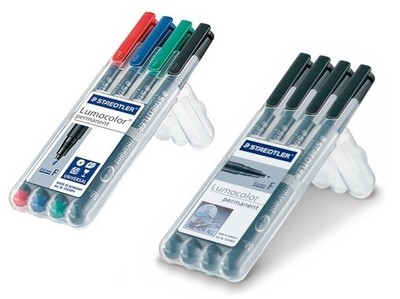  STAEDTLER Folienstift Lumocolor permanent Folienmarker Stift, 4er Set
