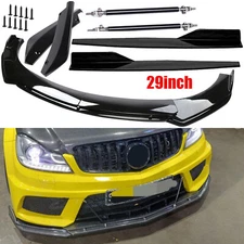 For Mercedes Benz C63 AMG Front Bumper Lip Splitter Spoiler Body Kit Side Skirt