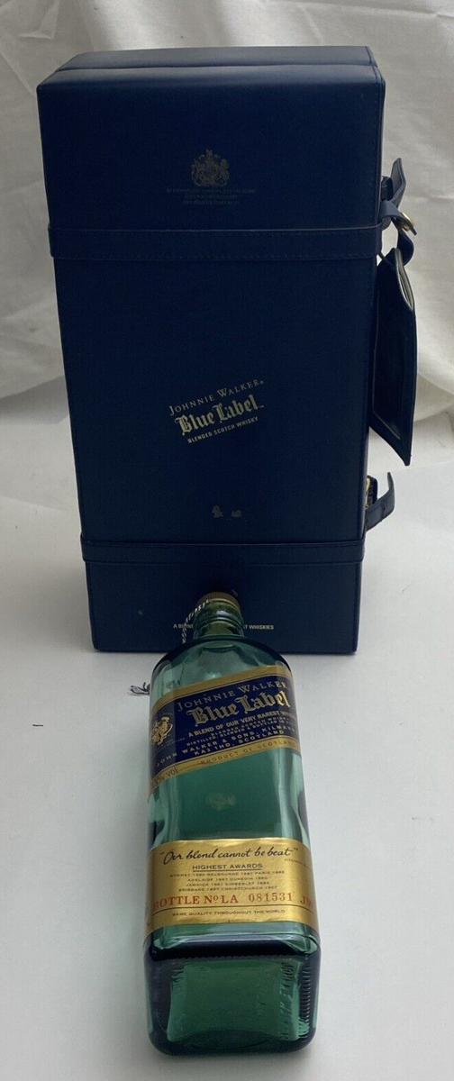 Johnnie Walker Blue Label Box & Empty Bottle Only Leather Johnnie Walker Blue Label Box & Empty Bottle Only Leather
