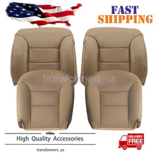 For 1995-1999 Chevy Silverado Tahoe Driver & Passenger Leather Seat Cover Tan