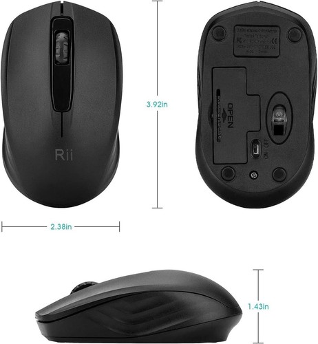 Rii Wireless Mouse, 2.4G Portable Computer Mice for PC, Laptop, Black - Picture 3 of 7