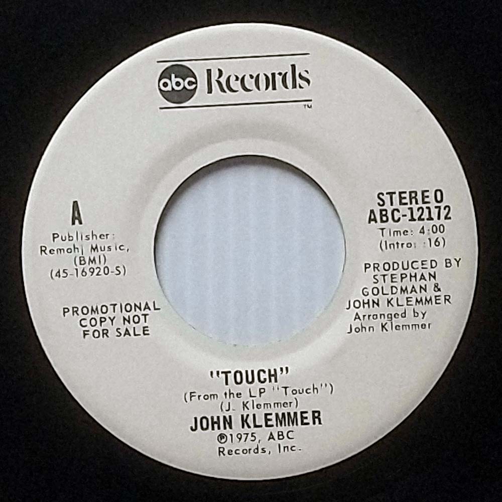 JOHN KING TOUCH BY TOUCH 7インチ John Klemmer - Touch (Mono/Stereo) [7