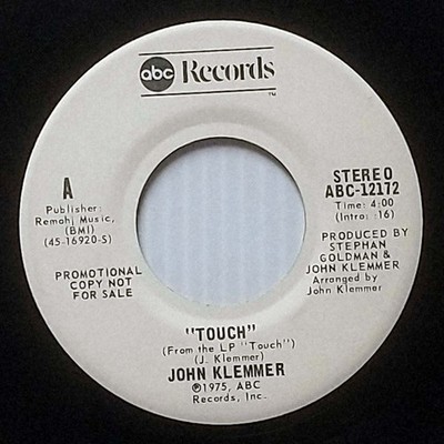JOHN KING TOUCH BY TOUCH 7インチ John Klemmer - Touch (Mono/Stereo) [7