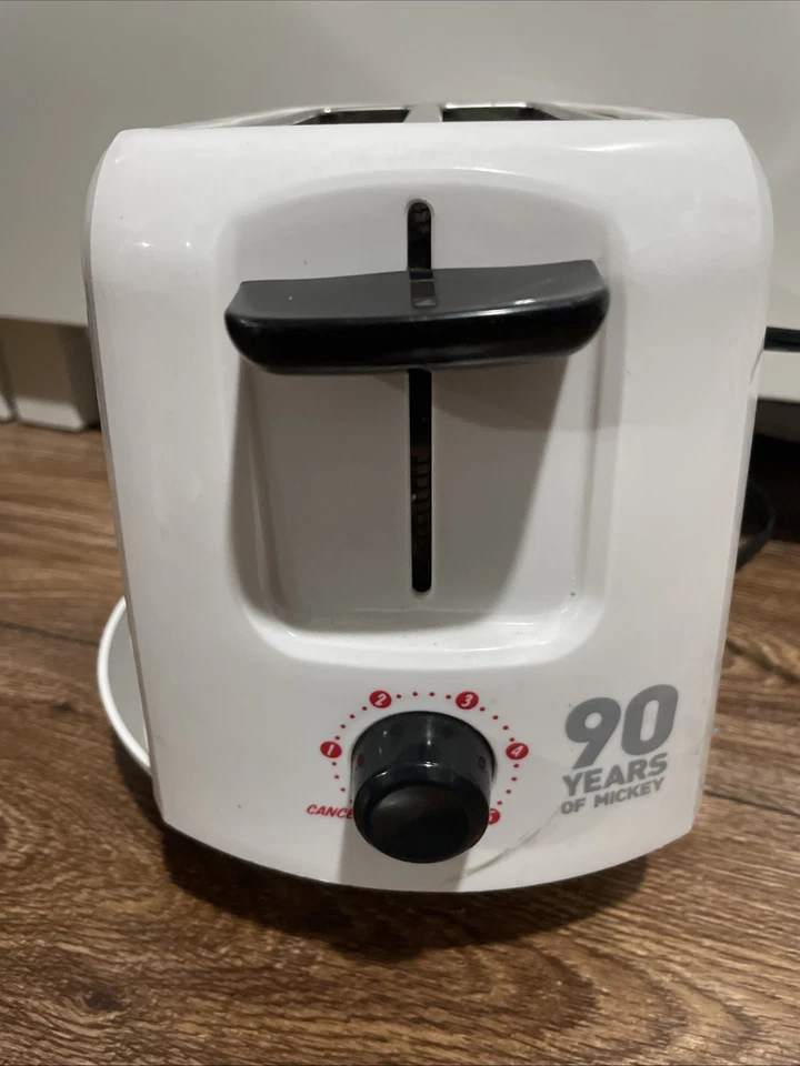 Mickey Mouse Deco Toaster 90 Year White & Black Imprint Two Slice Disney - Image 3 of 4