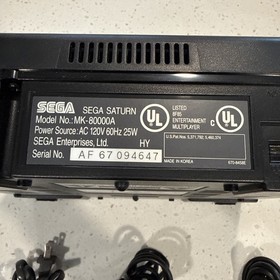 SEGA Saturn Model MK-80000A Console With Controller and Cables Tested Working 