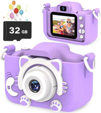 Kids Selfie Digital Camera Toy w/ 32GB SD Card HD Video Ages 3-9