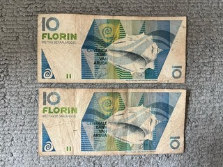 Aruba 2 x 10 Florin Vintage Banknoten