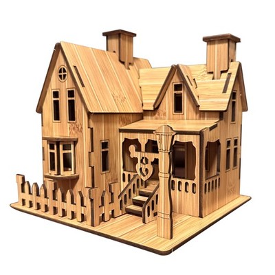3D Wooden Log Cabin Country Villa Model House Assembly Kit Architectural Puzzle