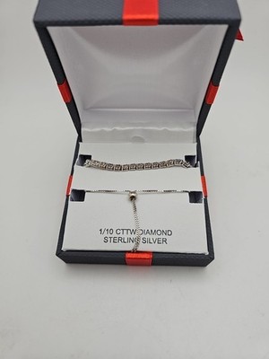 New Bracelet 1/10 CT. T.W. Sterling Silver Bolo Orig. Retail 124.98