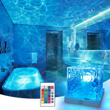 Rechargeable Shower Light No Wiring, 16 Color Changeable Ocean Wave Projector Li