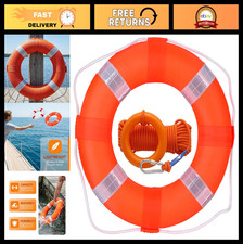 20" Pool Safety Life Preserver Throw Ring Buoy - Foam Swim Rings  98.4FT Rope