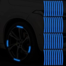 40PCS Car Wheel Reflective Strip, Blue Reflective Tape Night Safety Stripe