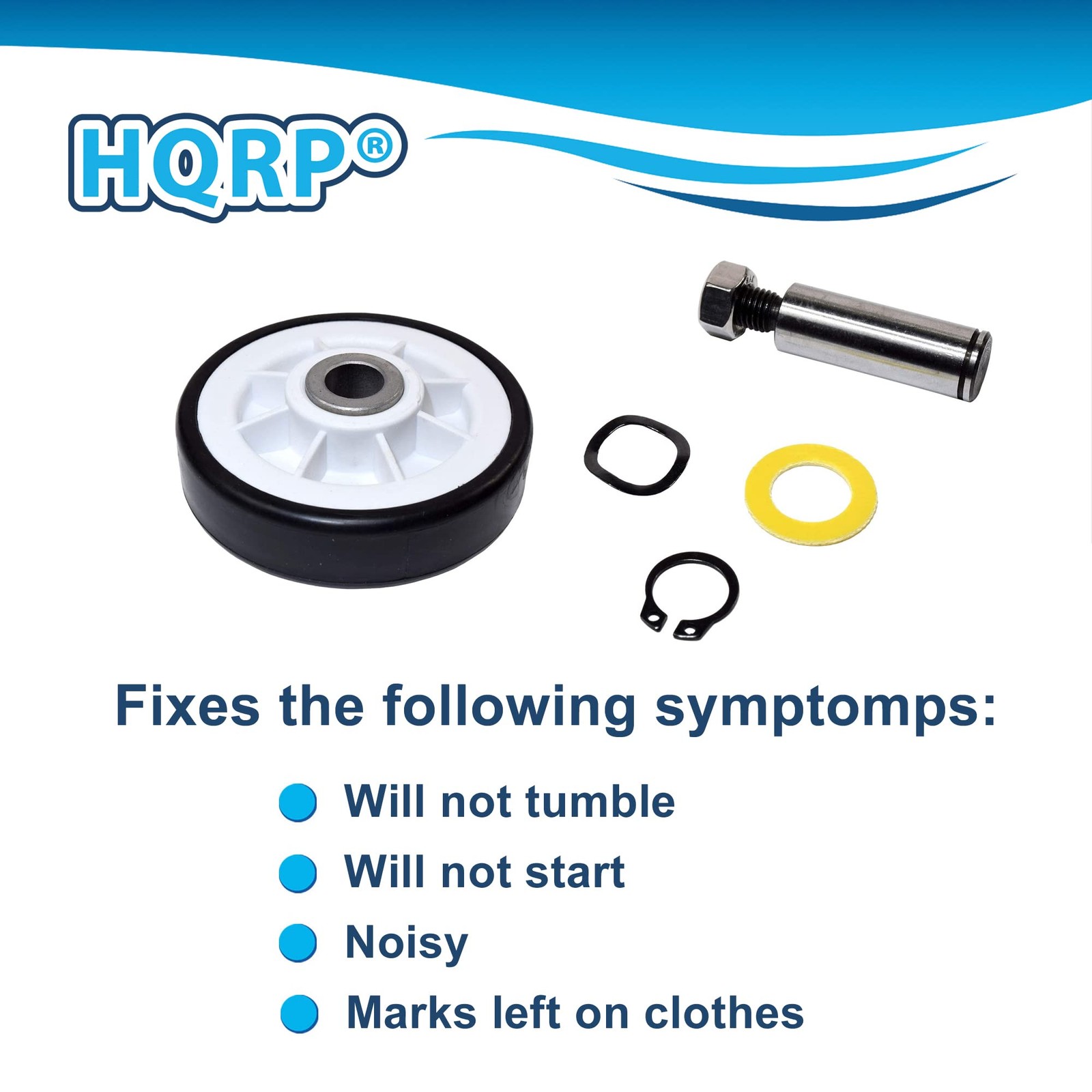 2-Pack Dryer Drum Support Kit Roller Wheel and Axle Replacement for Maytag 30...