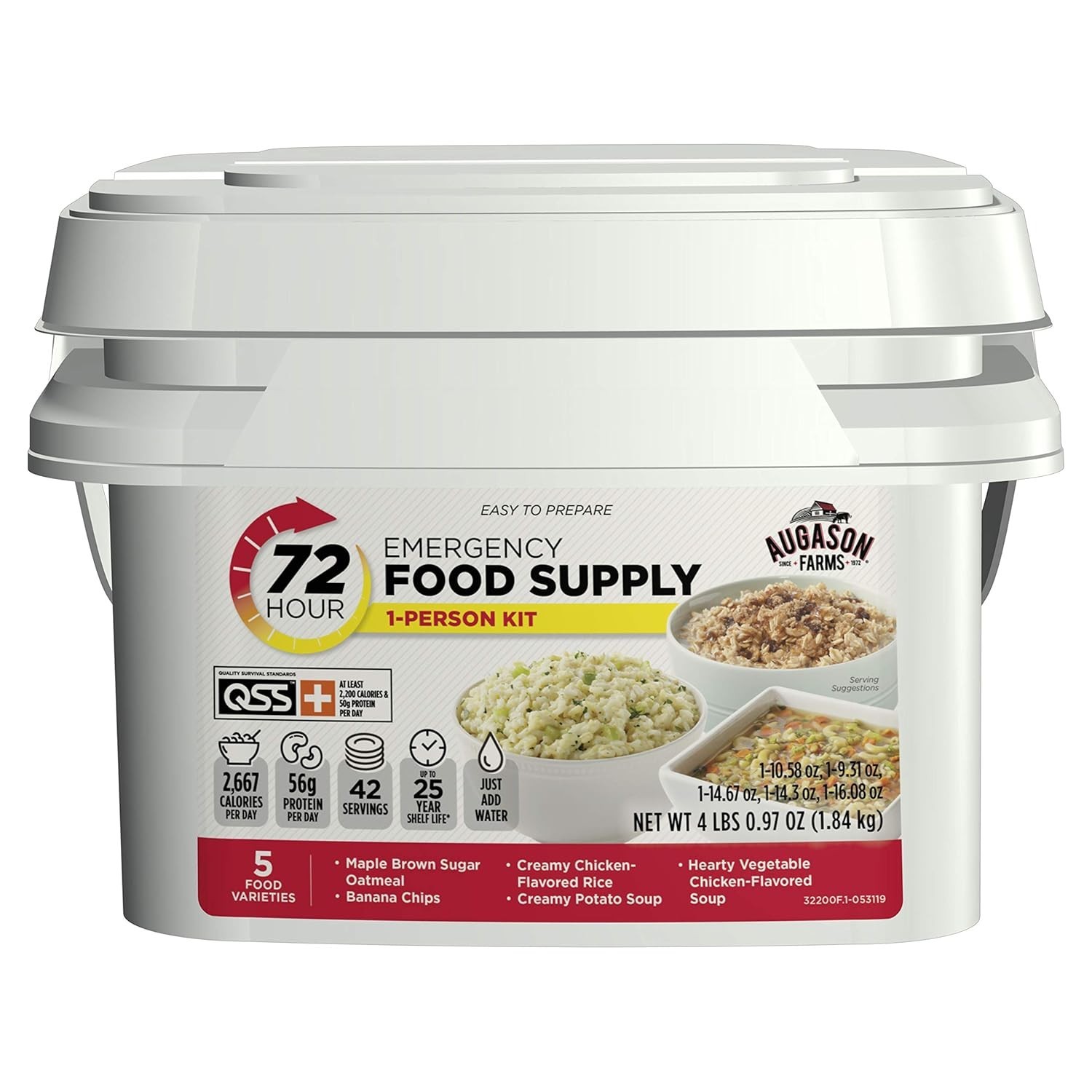 Survival-Ready 72-Hour Food Supply for One - 2,667 Daily Calories, 5 Varieties