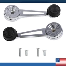 Chrome Inside Interior Window Crank Handle Pair Set NEW for Ford Pickup */L