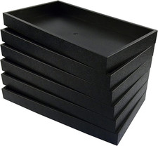 - 6-pack Black plastic Stackable Standard size Jewelry Display trays. For Displa