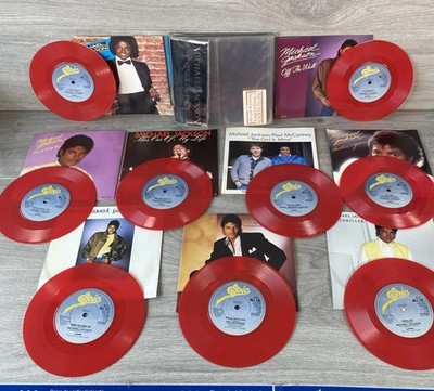 Michael Jackson 9 Singles Pack Red Vinyl, 7'' Single Record getestet und funktionsfähig