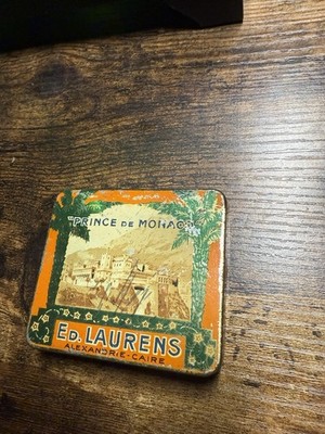 Prince De Monaco Ed Laurens Alexandria Care Metal Tin Box Cigarette Case Vintage