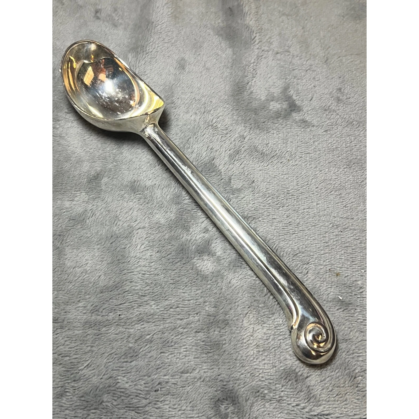 Gorham Heritage Silverplate Serving Spoon Vintage Scroll Handle Tableware MCM