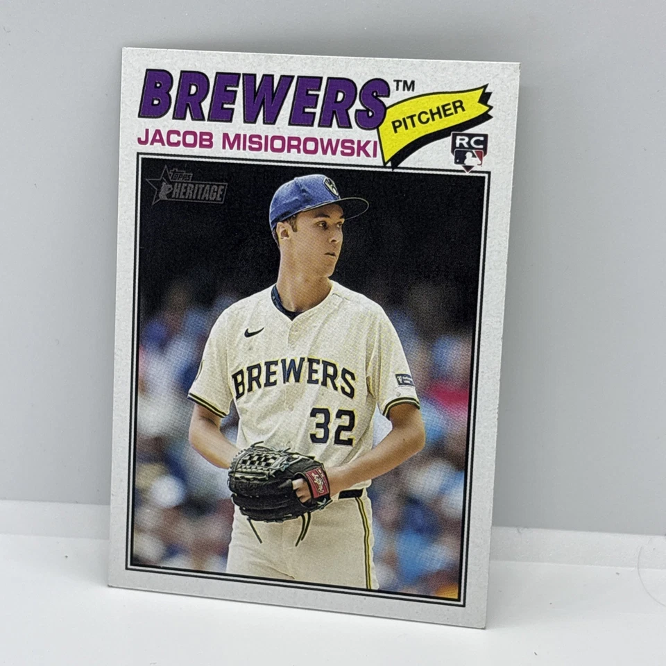 2026 Topps Baseball Heritage Jacob Misiorowski #144 RC Milwaukee Brewers - Image 1 of 2