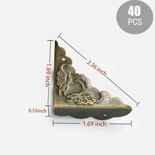 40 Pcs Metal Furniture Corner Protector,Antique Decorative Corner for Jewelry...