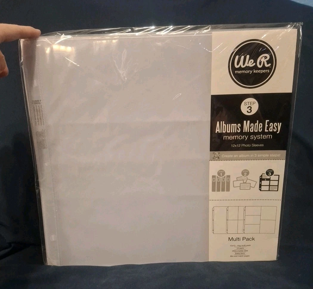 American Crafts Album Con 3 Anelli E Copertina In Camoscio - Strisce Di Design, 10 Pagine Protettive, Senza Acidi - 4