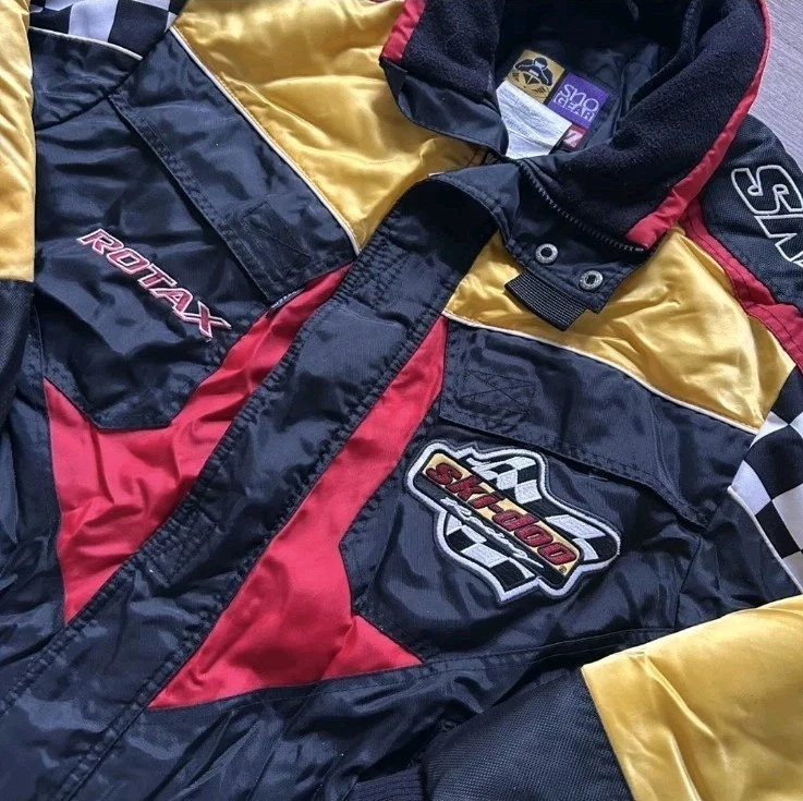 Vintage 90s Skidoo Racing Snowmobile Jacket Mens Size Large Quilted Insulated  - Image 2 of 4