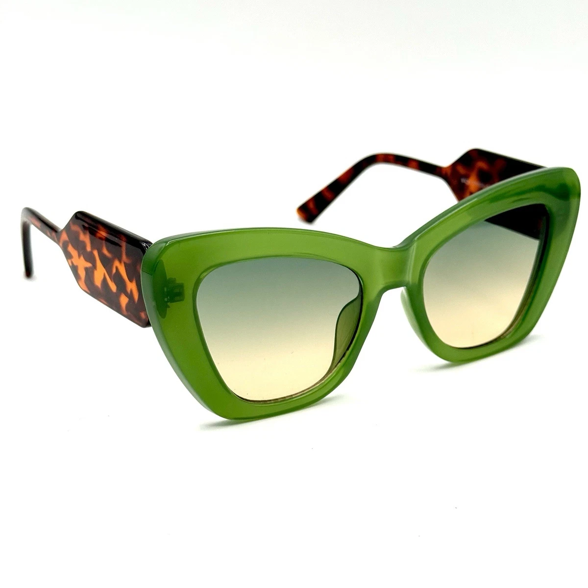 New Green 90s Cat Eye Polarized Sunglasses for Women Trendy UV Protection Rhinestone Sunglasses for Women Bling Jeweled Retro Cat Eye  main image 3