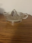 VTG Anchor Hocking Clear Glass Juicer / Reamer 1.5" Deep 6" Diam Bowl w/ Handle