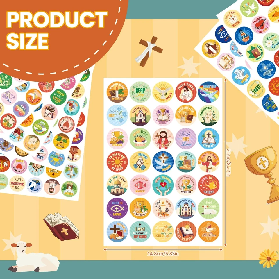 1000 PIEZAS Pegatinas Versículo Bíblico Jesús, Pegatinas Fe Cristiana para Laptop, Teléfono  Foto 3 de 4