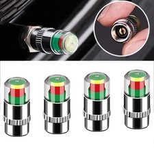 4x Car Tyre Pressure Monitor Valve Caps Sensor Indicator Alert Kit Safety Gauge
