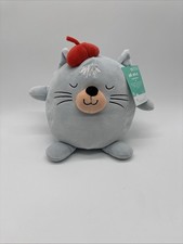 Pillowfort Weighted Plush Cat, Light blue, Stuffed Animal, 10x11 in
