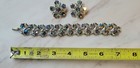 Vintage B.S.K Iridescent AB Aurora Borealis Crystal Clip Earring Bracelet Set — photo 9