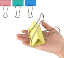 Premium 3-Inch Binder Clips - 8-Pack in 4 Colors, 2 Extra Large Clips Each
