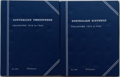 Whitman Australian Australia Folder Lot 1910-1964 Threepence, 1910-1963 Sixpence