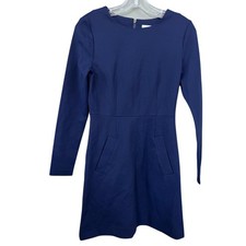 DIANE VON FURSTENBERG Navy Blue Capreena Long Sleeve Dress Size 0