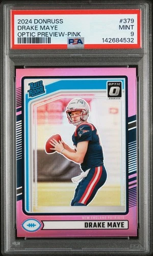 2024 PANINI DONRUSS OPTIC PREVIEW-PINK #379 DRAKE MAYE ROOKIE RC PSA 9