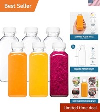 Durable  Portable 12oz Juice Bottles with Airtight Caps   Perfect for Smoothies