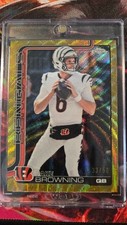 2025 Topps Chrome Football NFL Jake Browning Gold Refractor /50