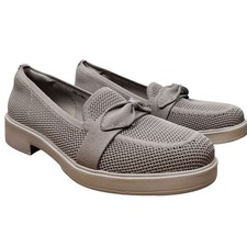 NEW Skechers Cleo Taylor Bow Loafer Womens US 8 Taupe Slip On Knit Comfort Shoes