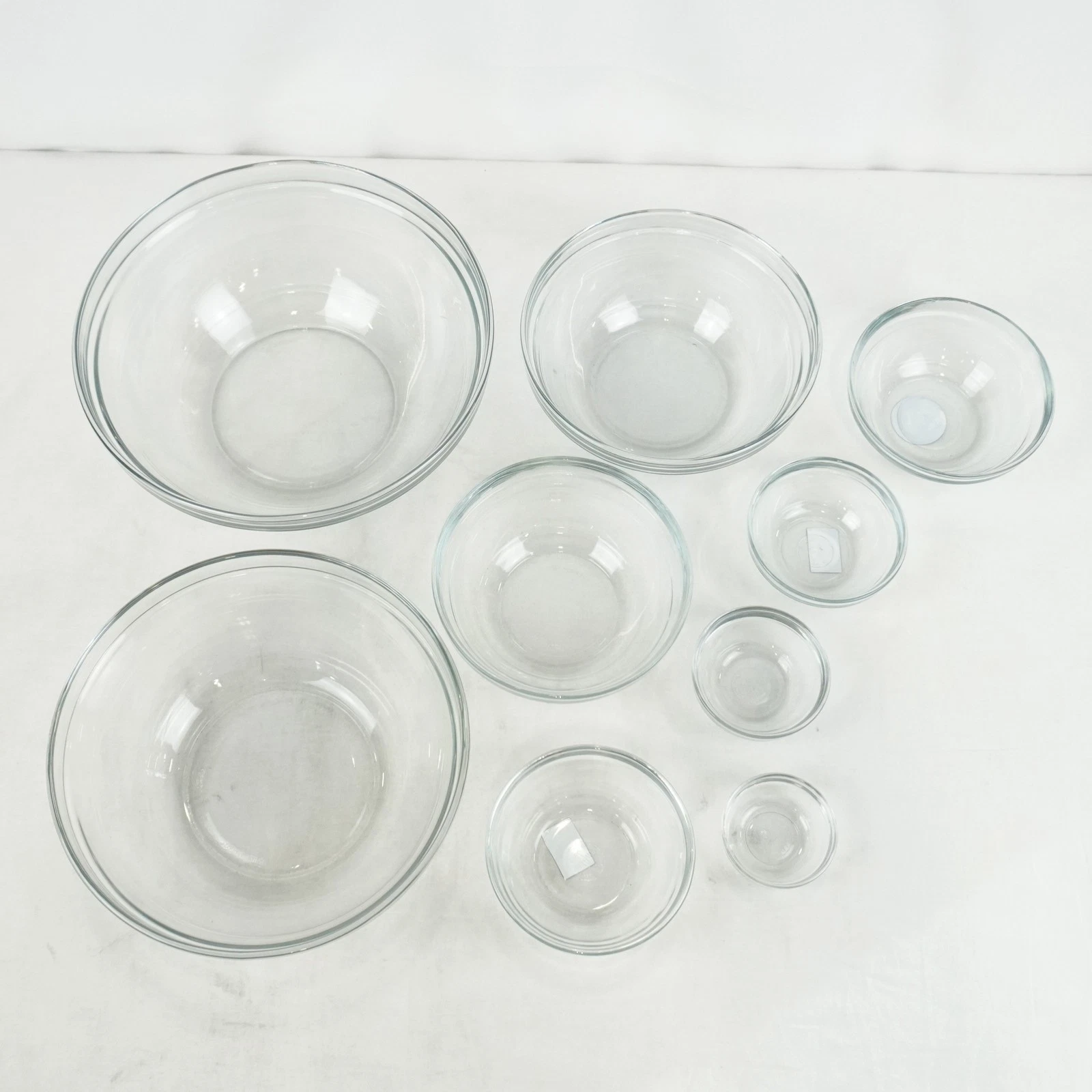 Duralex Le Gigogne Clear Stackable Glass Nesting Mixing Prep Bowls 9-Piece Set