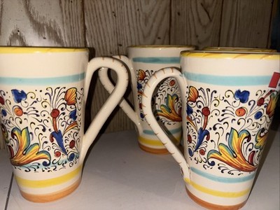 Meridian Ceramiche 4 Mugs & Cookie Jar